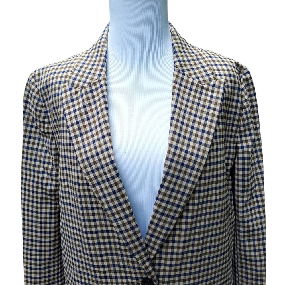 J. Crew Plaid Check Blazer Jacket Academia Preppy Stretch Wool Tollegno 1900 12T - Picture 2 of 16